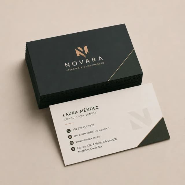tarjetas de presentación personalizadas — acabados premium con marca corporativa impresas en Colprinter